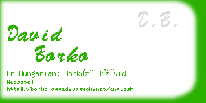 david borko business card